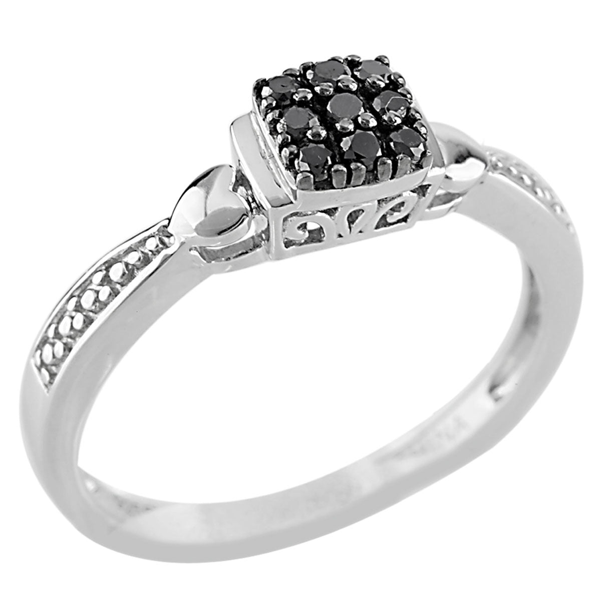 Square Black Diamond Ring