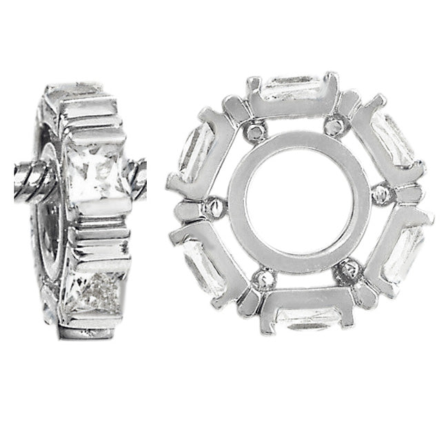 Storywheels White Topaz Small Princess Cut Sterling Silver Wheel ONLY 1 AVAILABLE!-337044
