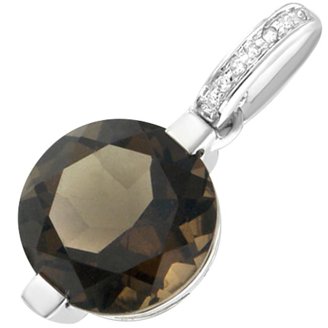 Smoky Quartz & Diamond Pendant-314312