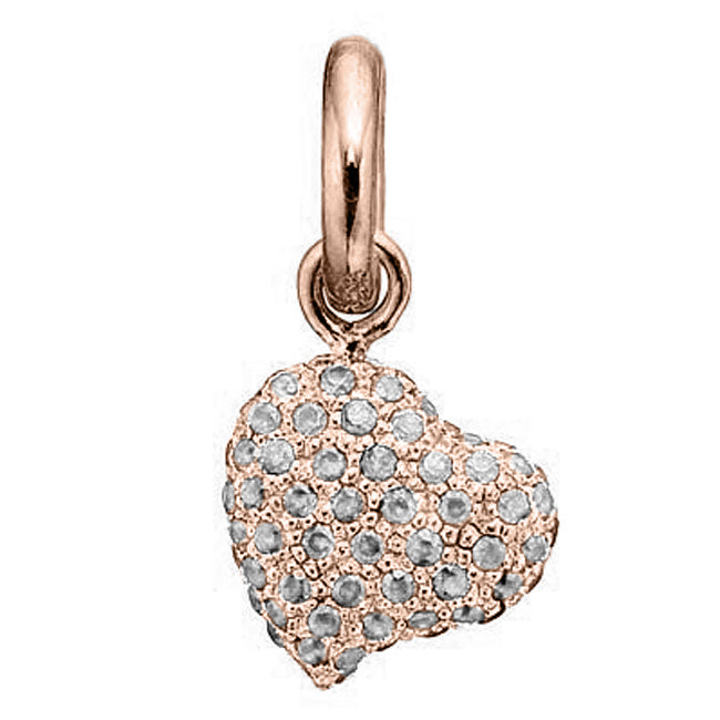 STORY by Kranz & Ziegler Rose Gold Plated Clear Pave Heart Charm 346949