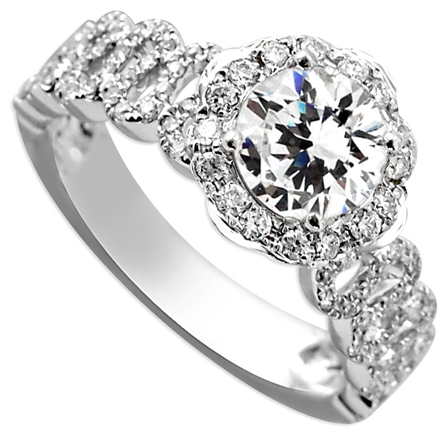 Diamond Engagement Ring with Teardrop Design 341803
