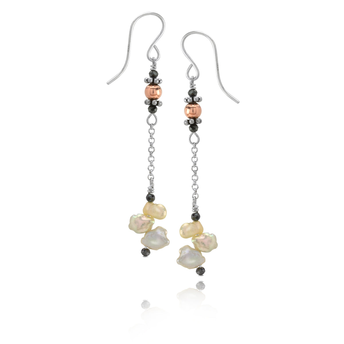 Hematite & Keshi Pearl Earrings