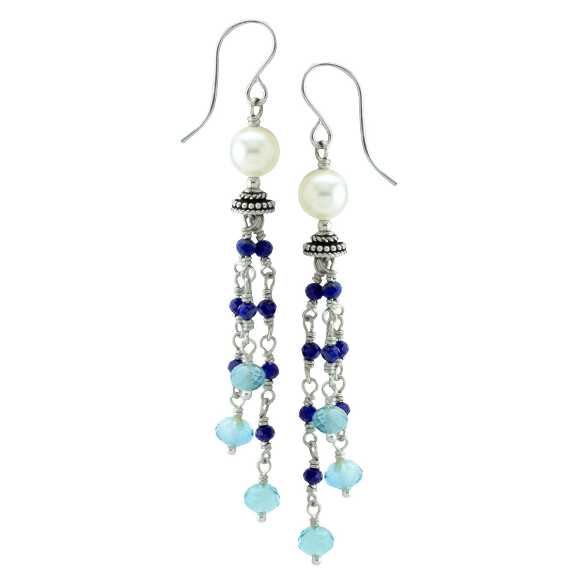 Blue Topaz & Lapis Earrings-210-837