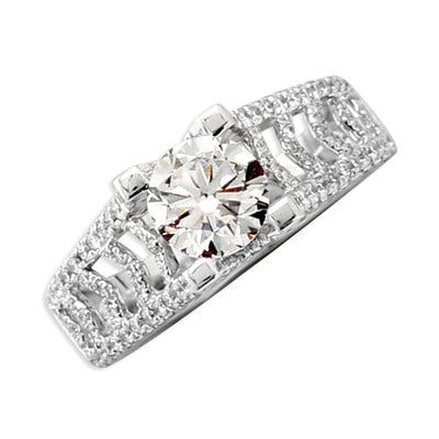 Diamond Ring with Chevron Design 341806