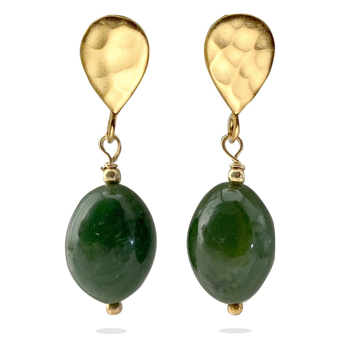 24KT Vermeil & Jade Oval Earrings