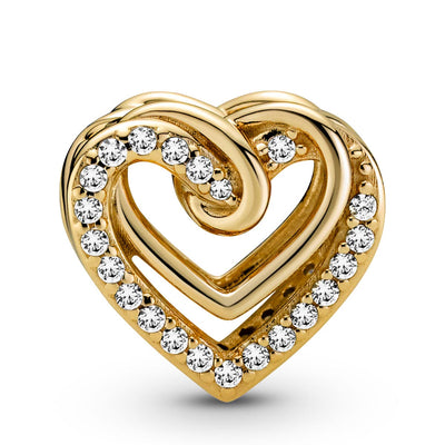 Sparkling Entwined Hearts Charm
