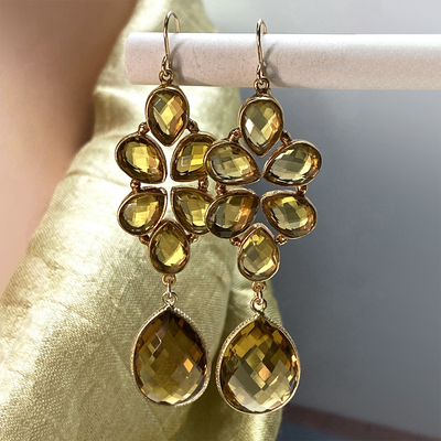 Floral Collection Citrine Earrings
