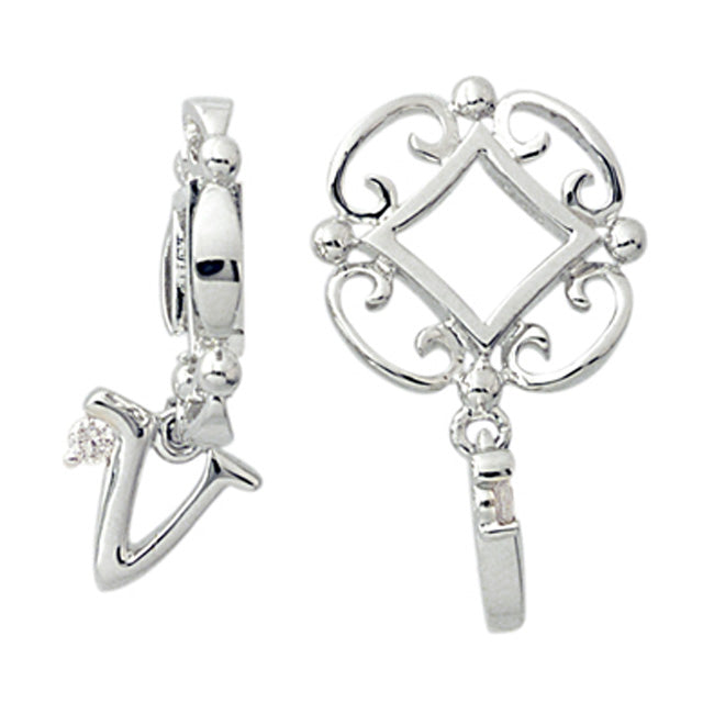 Storywheels Initials 'V' Dangle with Diamond 14K White Gold Wheel - ONLY 1 LEFT!-267953