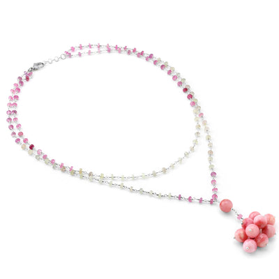 Pink Sapphire & Opal Necklace 235-423