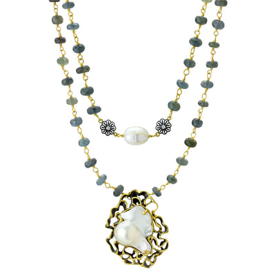 Pearl & Moss Aquamarine Necklace -235-679