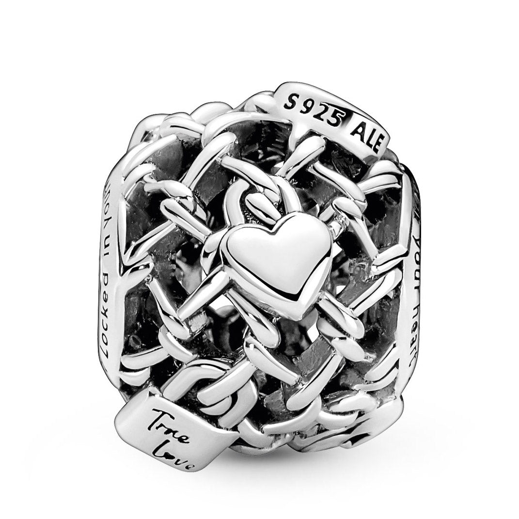 Pandora Openwork Chain Link Padlock Charm