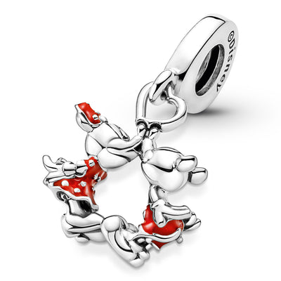 Pandora Disney Mickey Mouse & Minnie Mouse Kissing Dangle Charm
