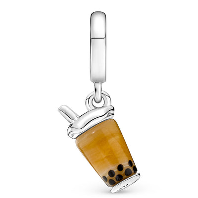 Pandora Bubble Tea / Iced Coffee Murano Glass Dangle Charm