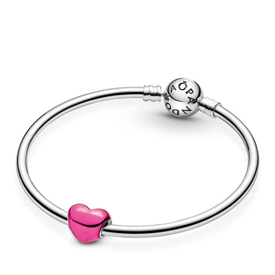 Pandora Metallic Pink Heart Charm