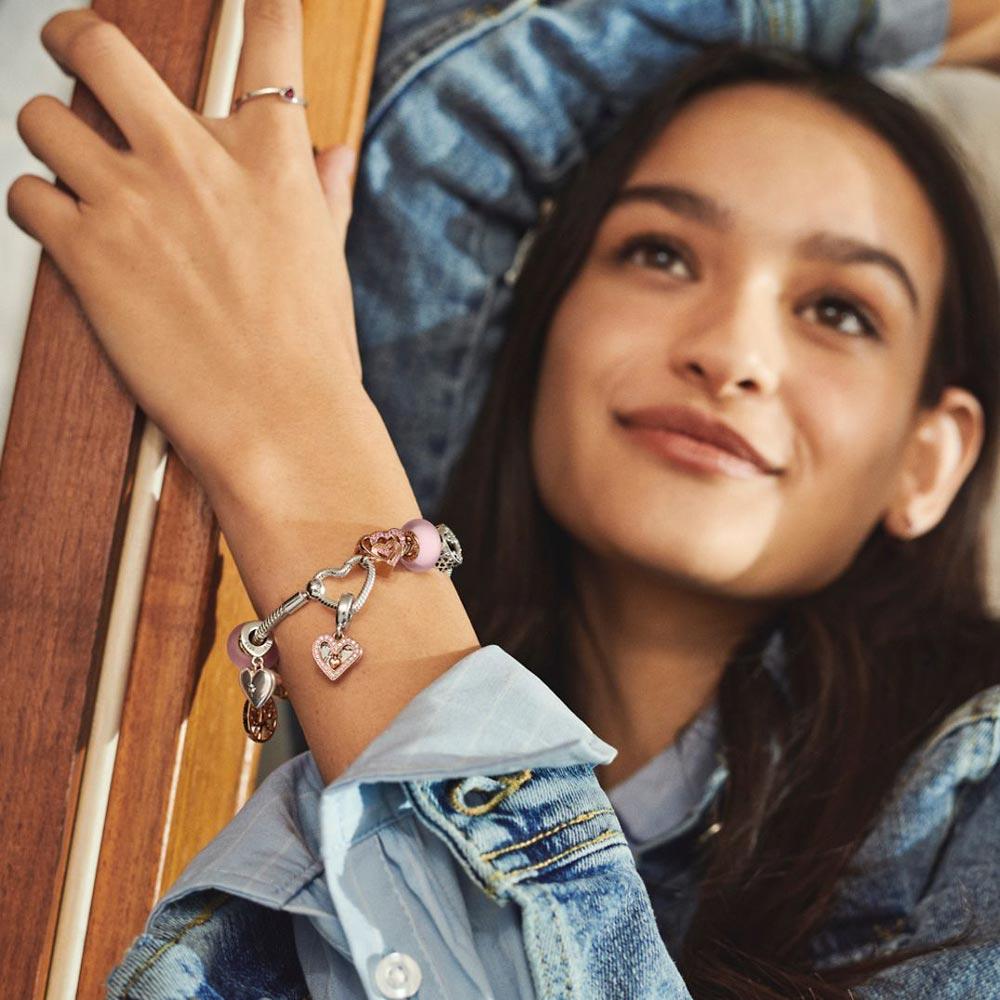 Pandora Moments Heart Closure Snake Chain Bracelet – Elisa Ilana