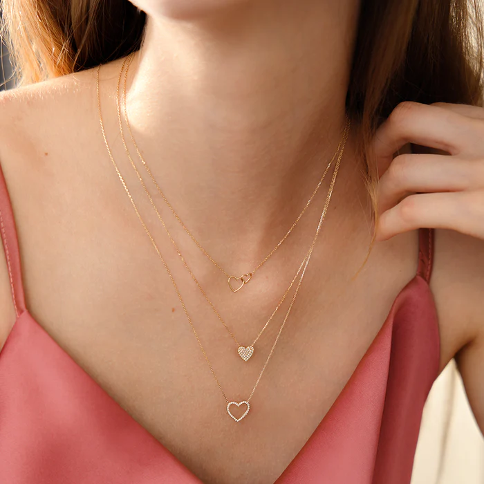 ELSIE | Diamond Pave Heart Necklace