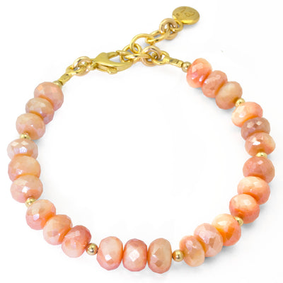 The Goddess Collection Peach Coated Quartz Bracelet