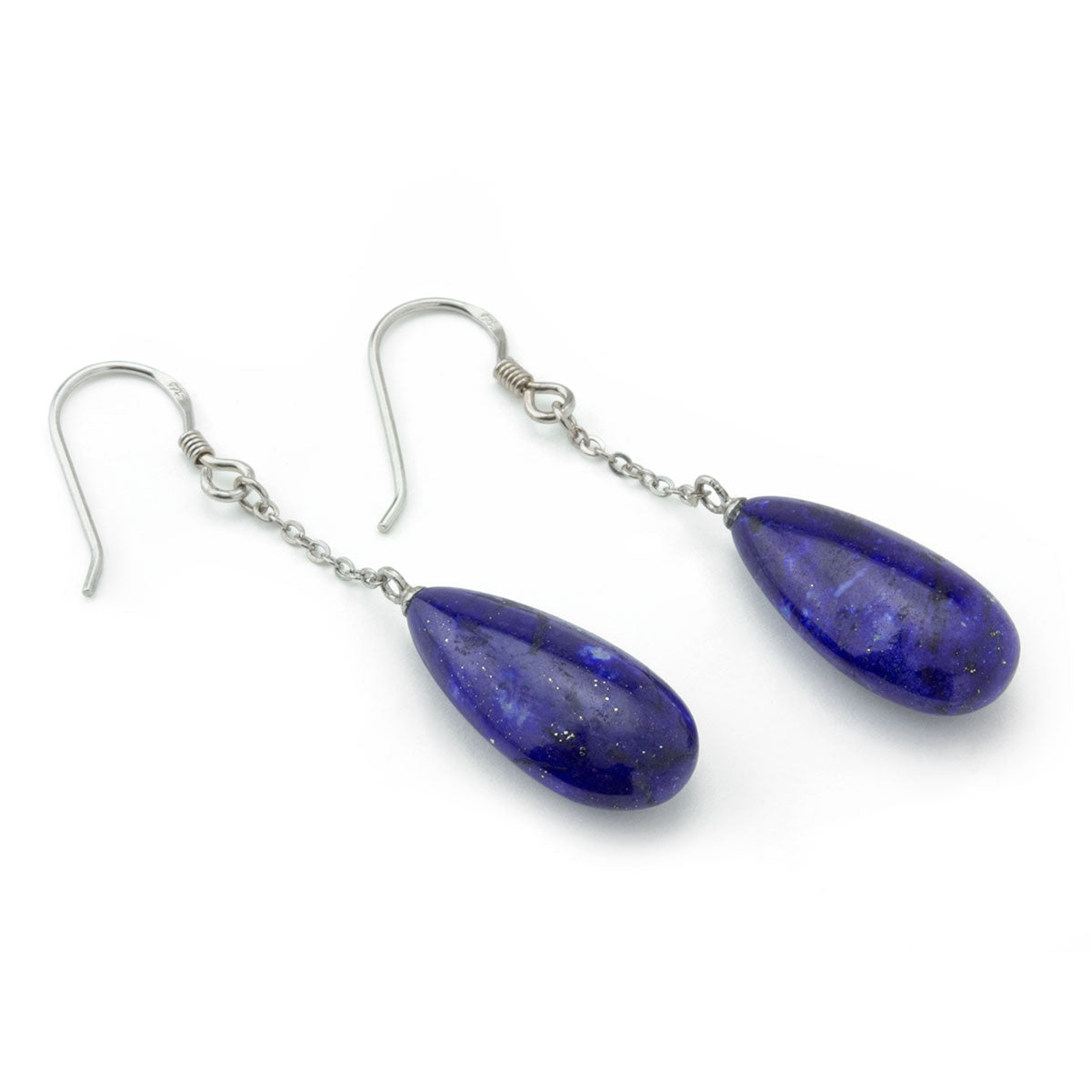 Lapis Long Chain Earrings-645-1141