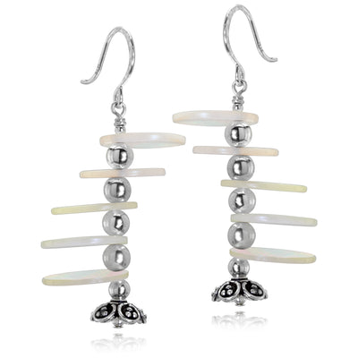 The Goddess Collection Mother of Pearl Disc Drop Earrings