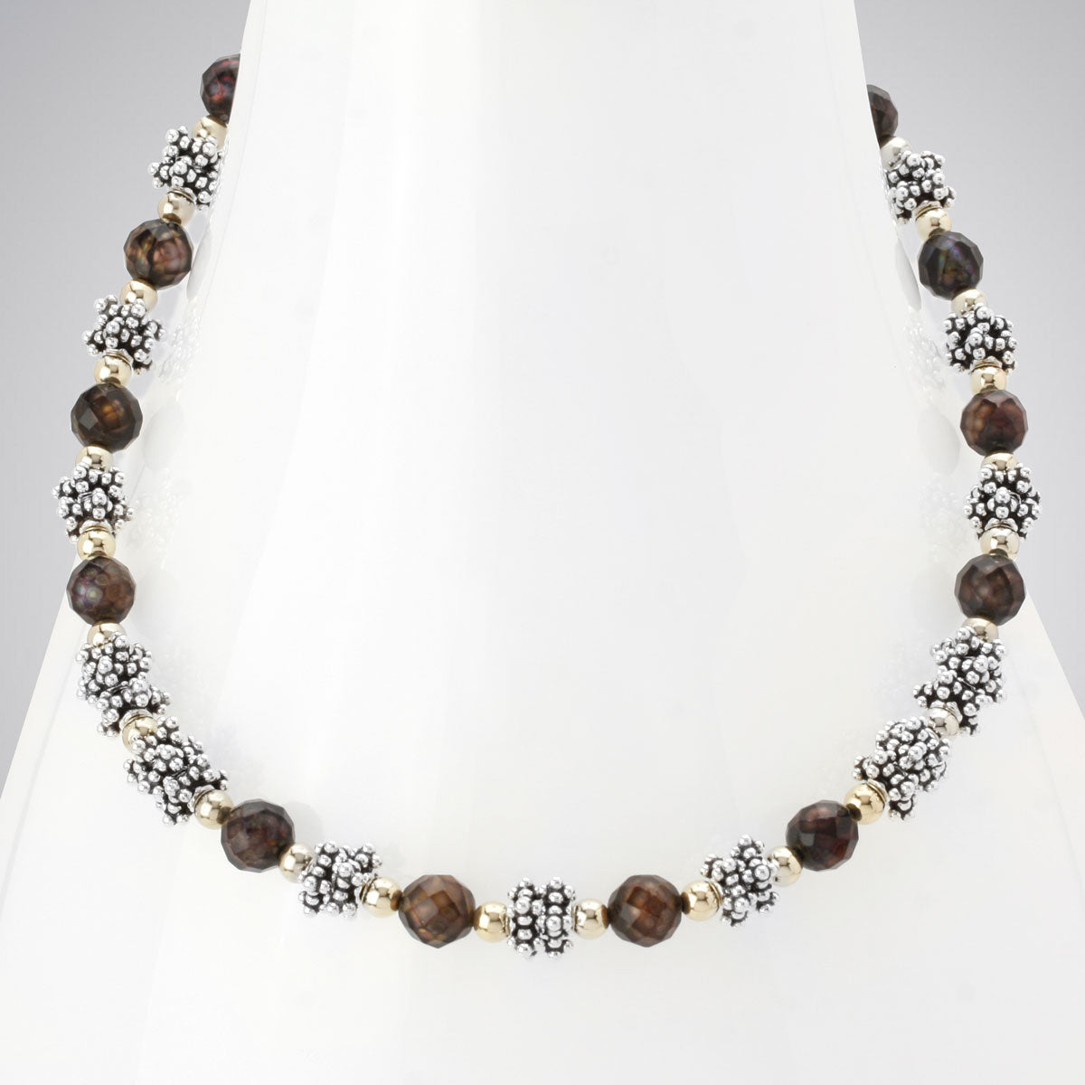 Faceted Chocolate Brown Pearl Necklace-341938