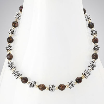 Faceted Chocolate Brown Pearl Necklace-341938