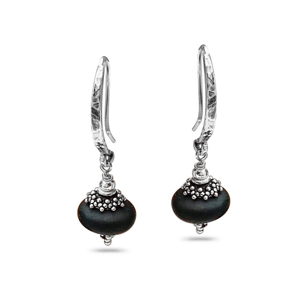 Matte Onyx Drop Earrings