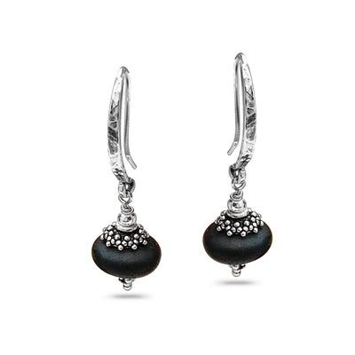 Matte Onyx Drop Earrings