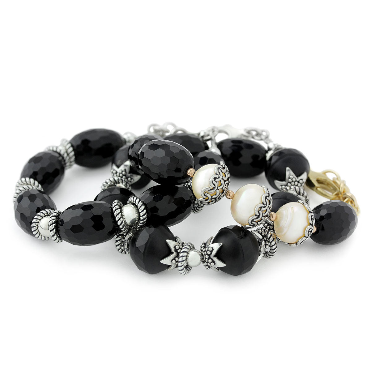 Onyx & Pearl Bracelet-240-3248