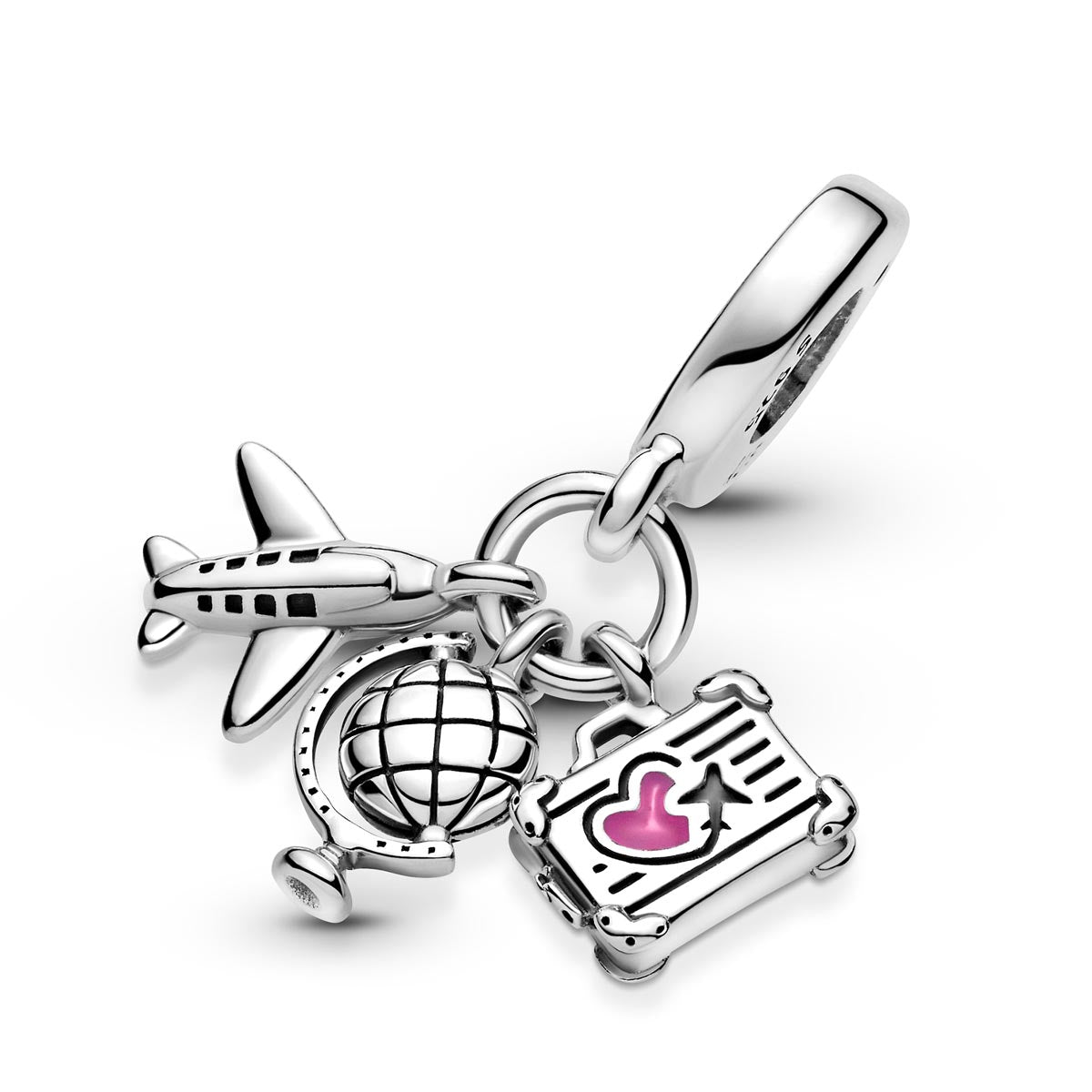Pandora Airplane, Globe & Suitcase Dangle Charm