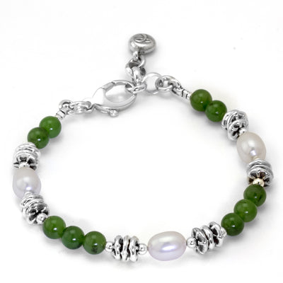 The Goddess Collection Pearl & Jade Bracelet