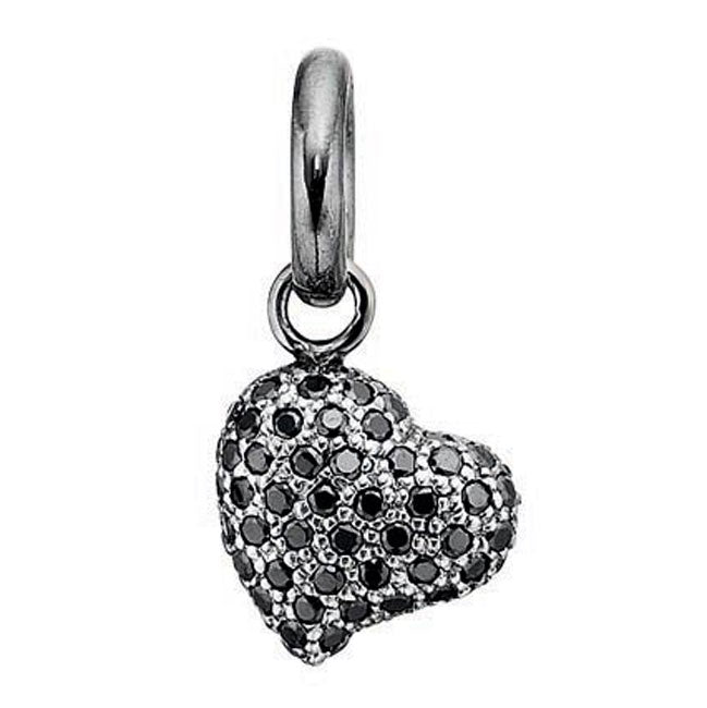 STORY by Kranz & Ziegler Black Rhodium Black Pavé Heart Charm-339463