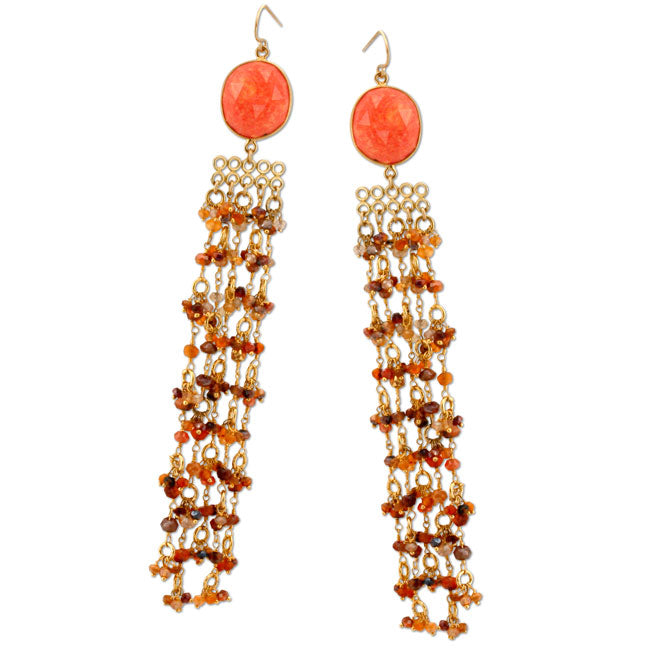 Coral & Sapphire Earrings-338873