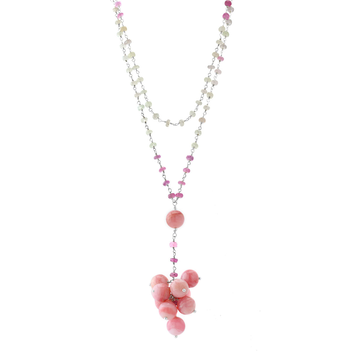 Pink Sapphire & Opal Necklace 235-423