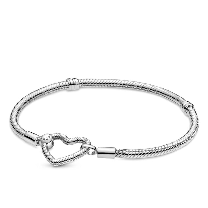 Pandora Moments Heart Closure Snake Chain Bracelet – Elisa Ilana