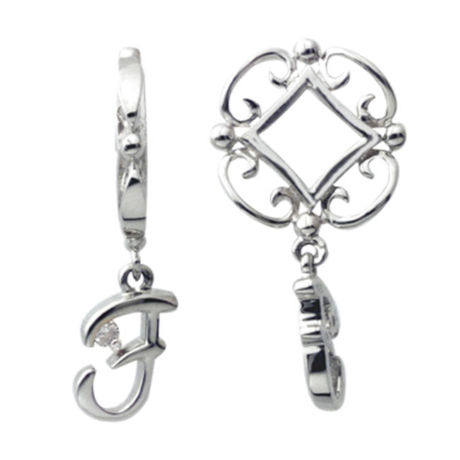 Storywheels Initials 'F' Dangle with Diamond 14K White Gold Wheel - ONLY 1 LEFT!-267649