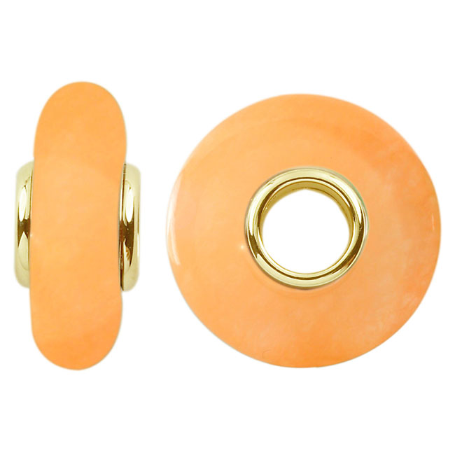 Storywheels Dyed Peach Agate 14K Gold Wheel-295680