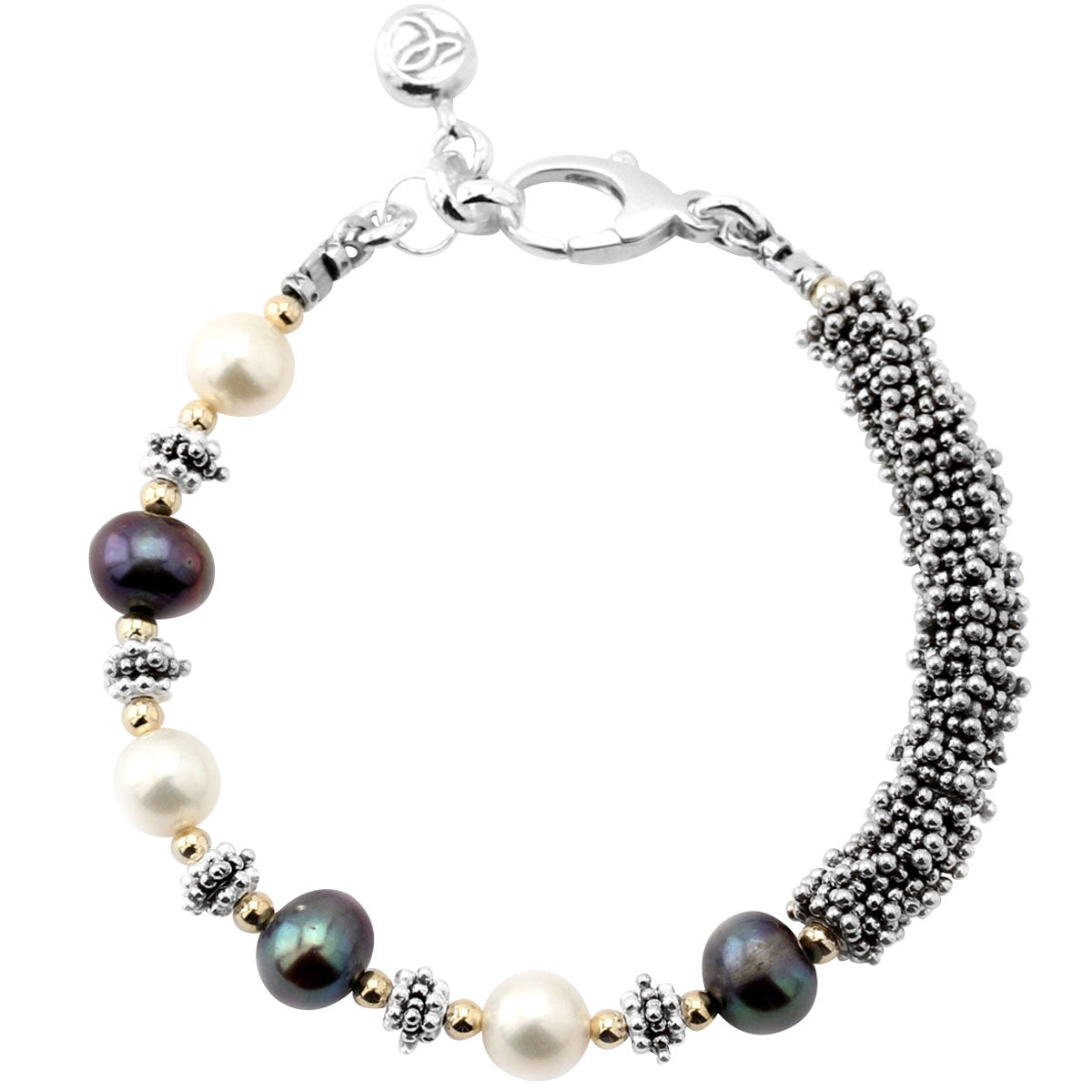 Grey & Platinum Pearl Bracelet-128742