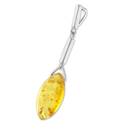 Yellow Amber and Sterling Silver Pendant 335449