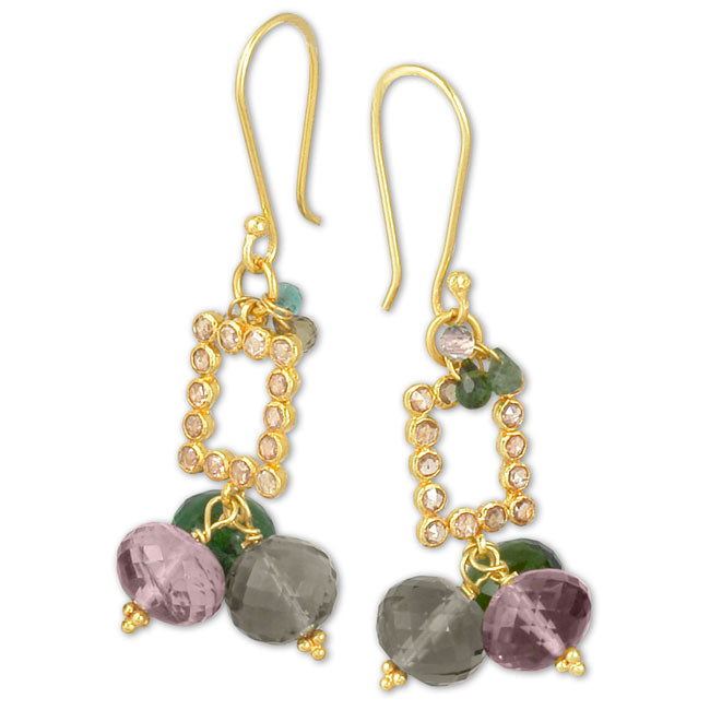 Tourmaline & Diamond Earrings-300469