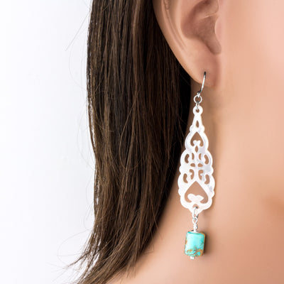 The Goddess Collection Mother of Pearl & Turquoise Earrings