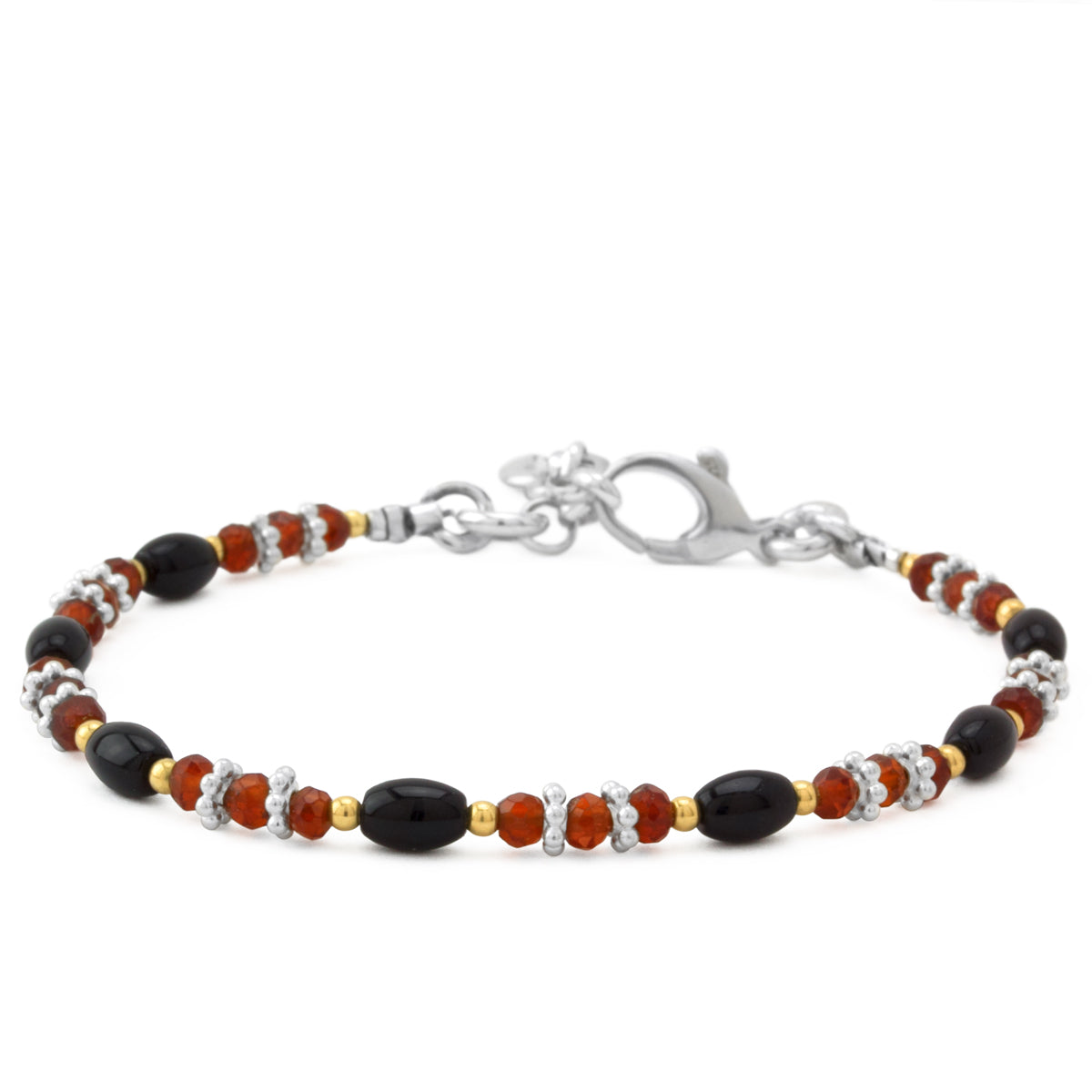 Garnet & Black Agate Bracelet