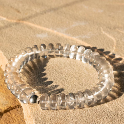 Clear Quartz & Sterling Silver Stretch Bracelet