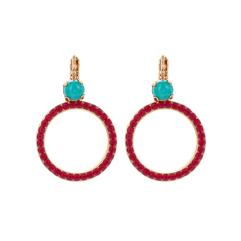 Mariana "Happiness-Turquoise" Circle Leverback Earrings