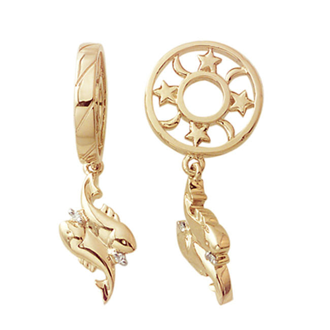 Storywheels PISCES Dangle with Diamond 14K Gold Wheel ONLY 1 AVAILABLE!-265829
