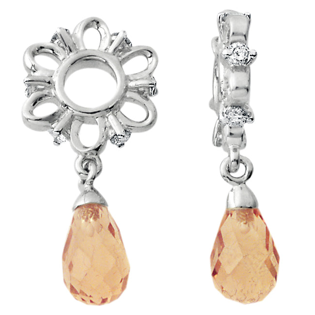 Storywheels Citrine Briolette Dangle with Diamond Sterling Silver Wheel-335661