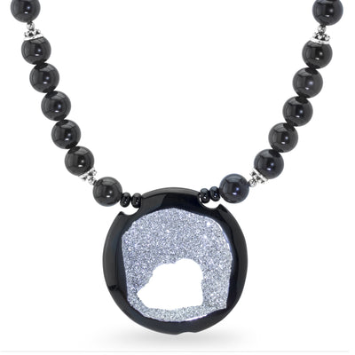 Impressionist Collection Obsidian & Druzy Necklace