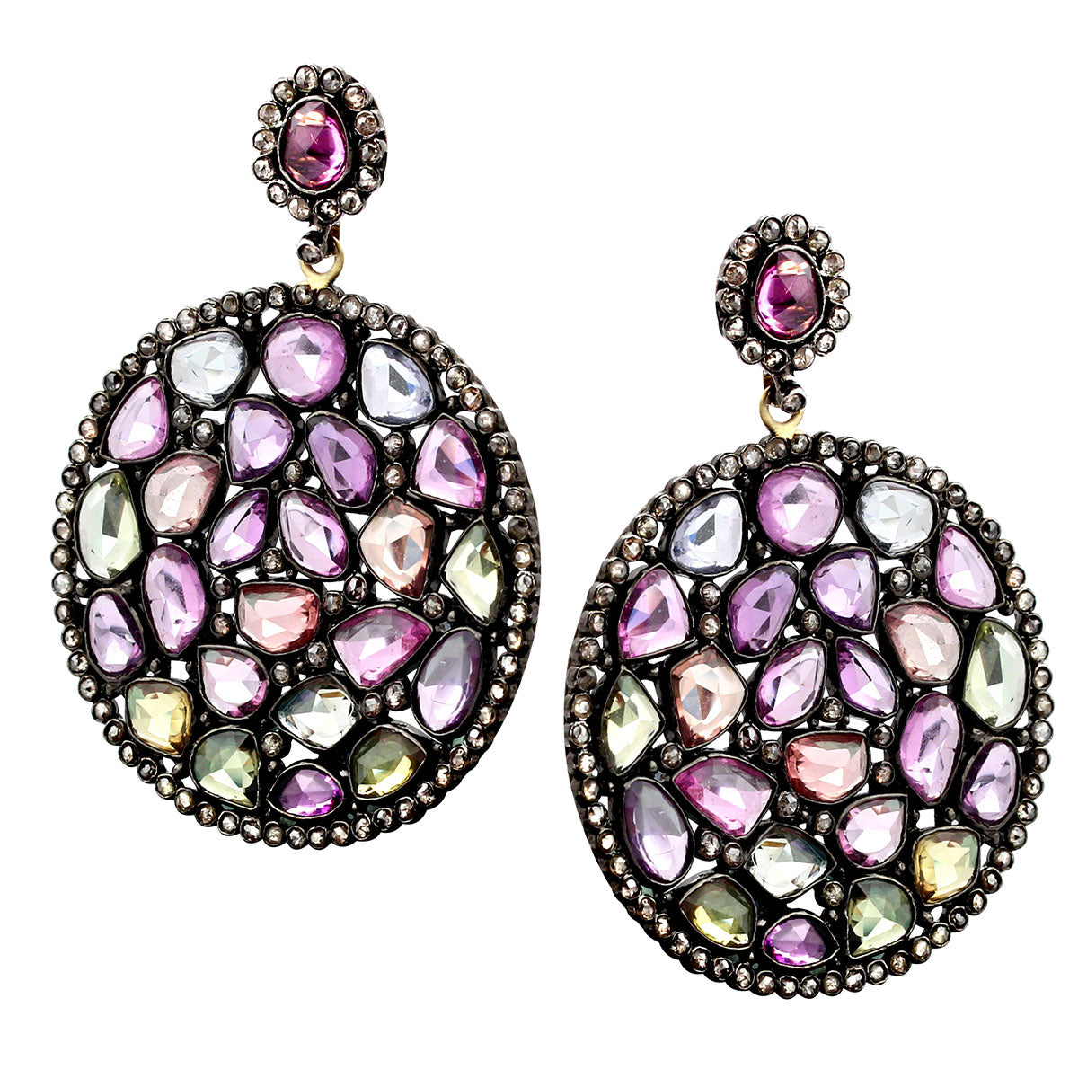 Sapphire & Diamond Earrings-342464