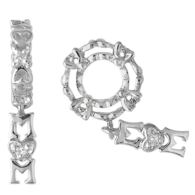 Storywheels Diamond MOM Dangle with Diamond Sterling Silver Wheel-335825