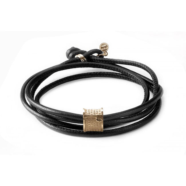 Our Father Gold Plated Double Leather Bracelet-610-681