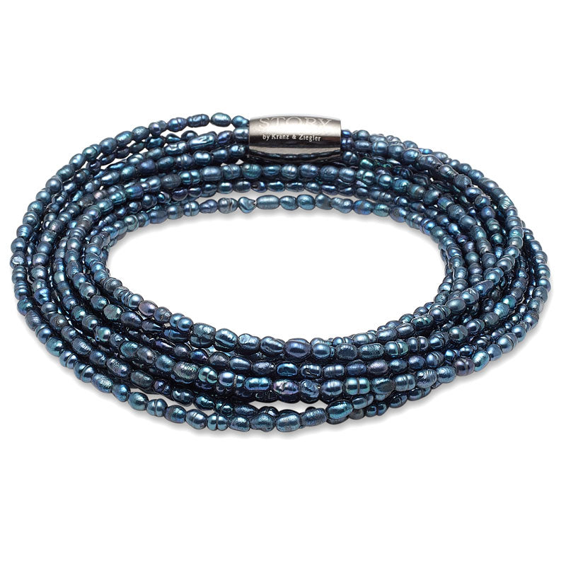 Multi-Strand Blue Pearl Bracelet